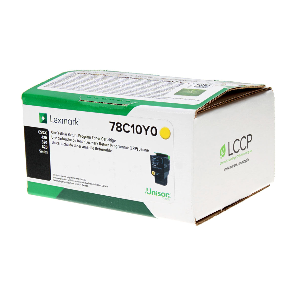OEM Lexmark (78C10Y0) Toner Cartridge, Yellow, 1.4K Yield, Return Program