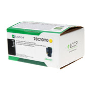 OEM Lexmark (78C10Y0) Toner Cartridge, Yellow, 1.4K Yield, Return Program