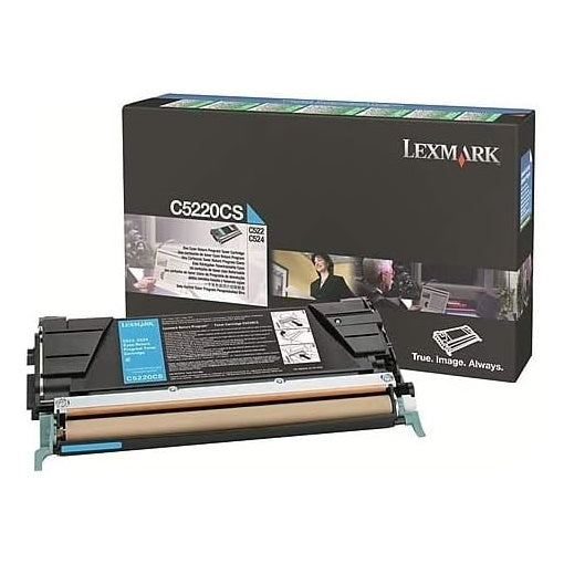 OEM Lexmark (C5220CS) Toner Cartridge, Cyan, 3K Yield, Return Program