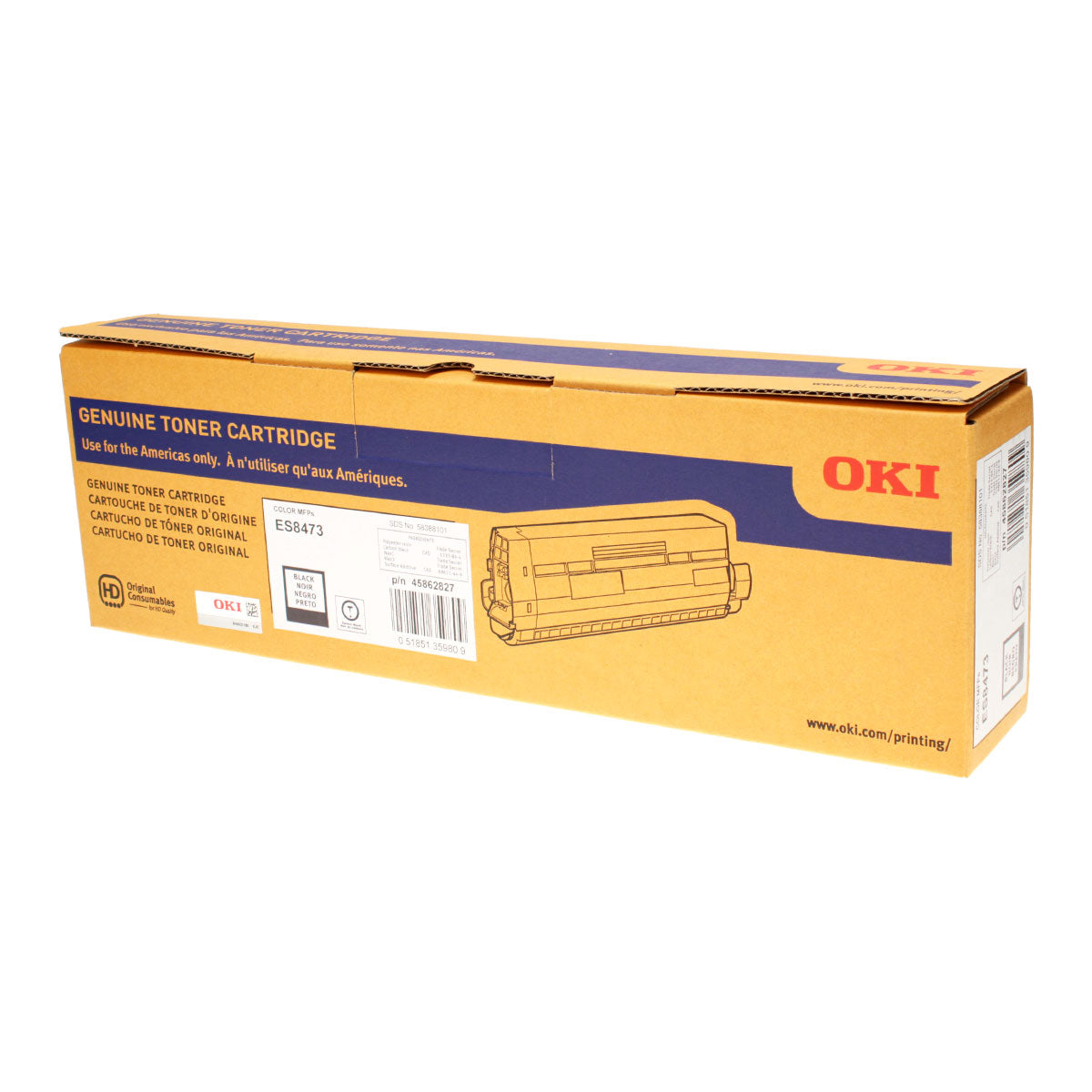 OEM Okidata (45862827) Toner Cartridge, Black, 14.6K Yield