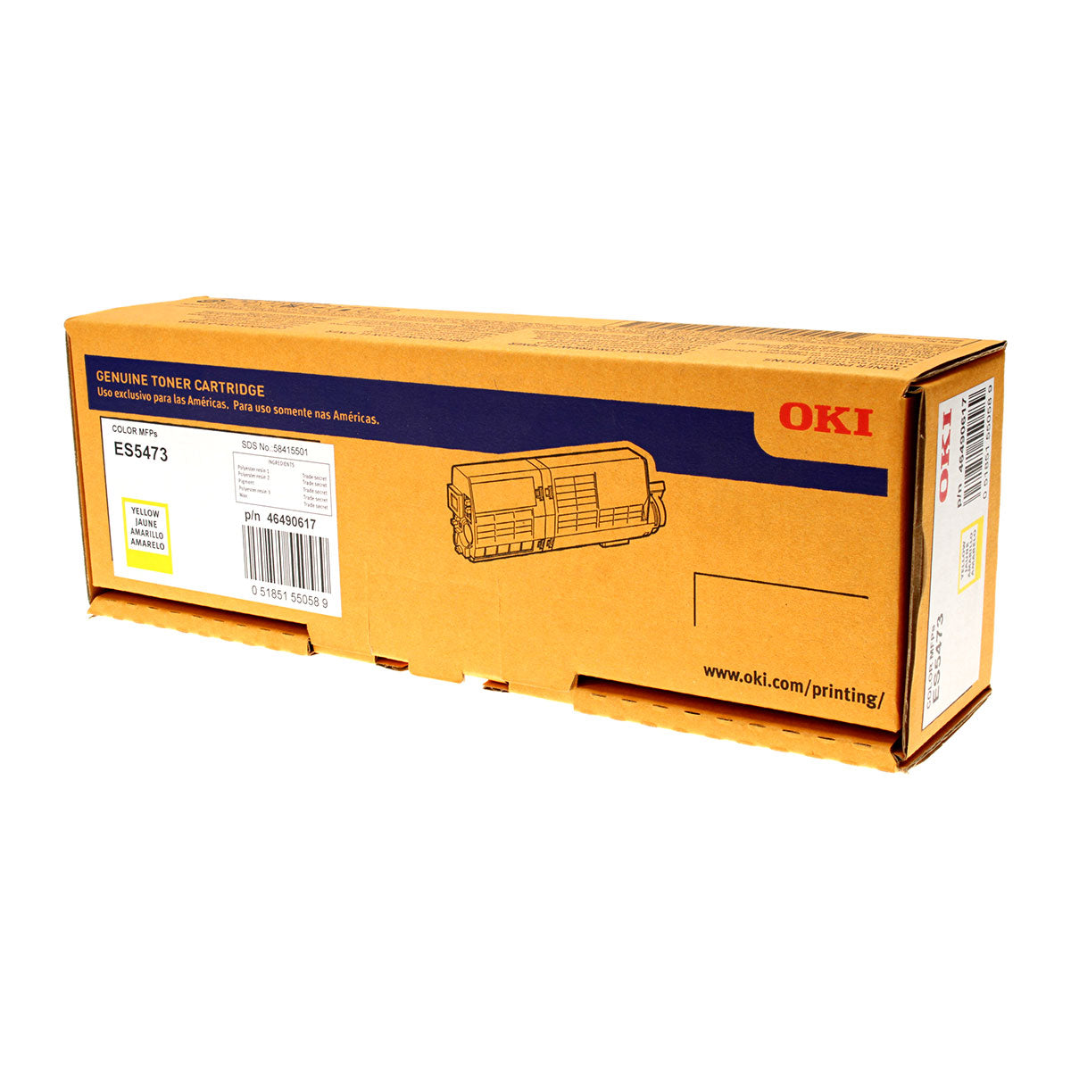 OEM Okidata (46490617) Toner Cartridge, Yellow, 5.3K Yield