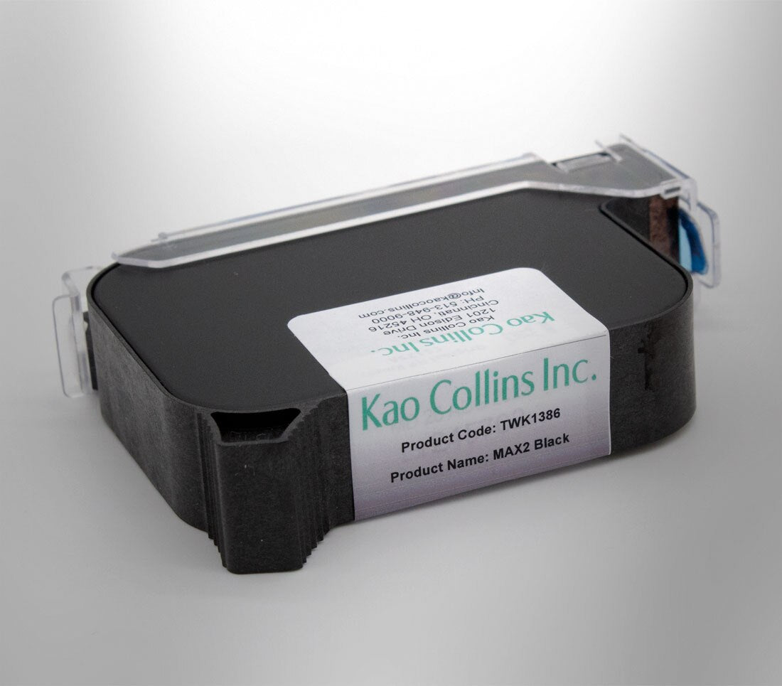 Reference photo: TWK-1386 Max2 black addressing-ink cartridge. Supplier labels and packaging may vary.