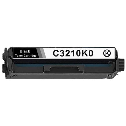Reference photo: Lexmark C3210K0 black toner. Supplier labels and packaging may vary.