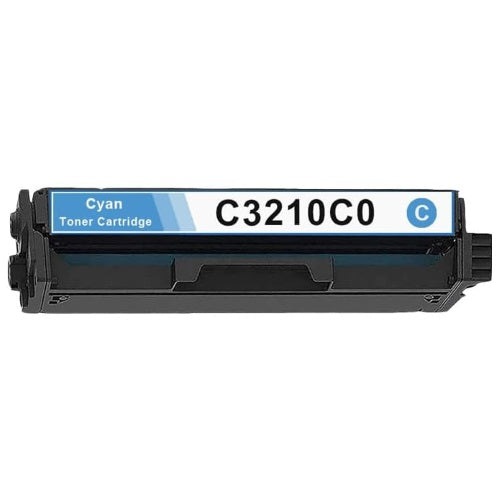 Reference photo: Lexmark C3210C0 cyan toner. Supplier labels and packaging may vary.