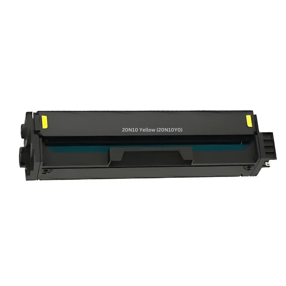 Reference photo: Lexmark 20N10Y0 yellow toner. Supplier labels and packaging may vary.