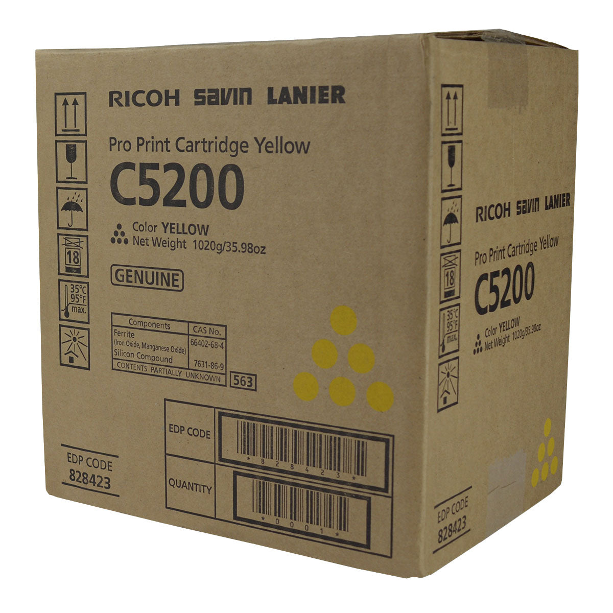 OEM Ricoh (828423) Toner Cartridge, Yellow, 24K Yield