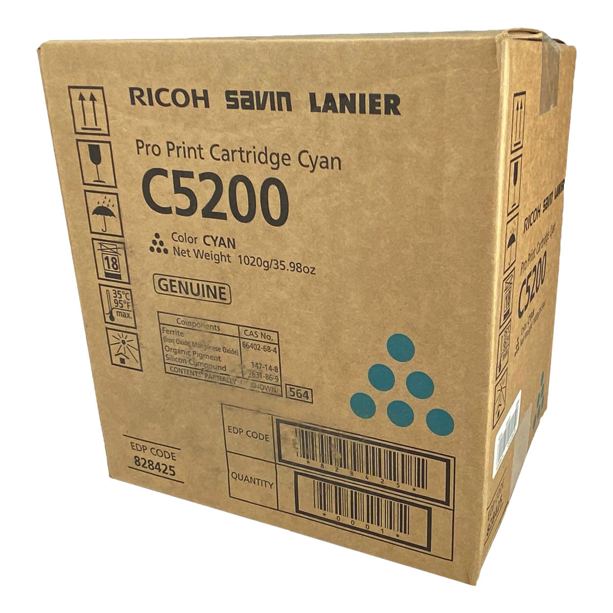 OEM Ricoh (828425) Toner Cartridge, Cyan, 24K Yield