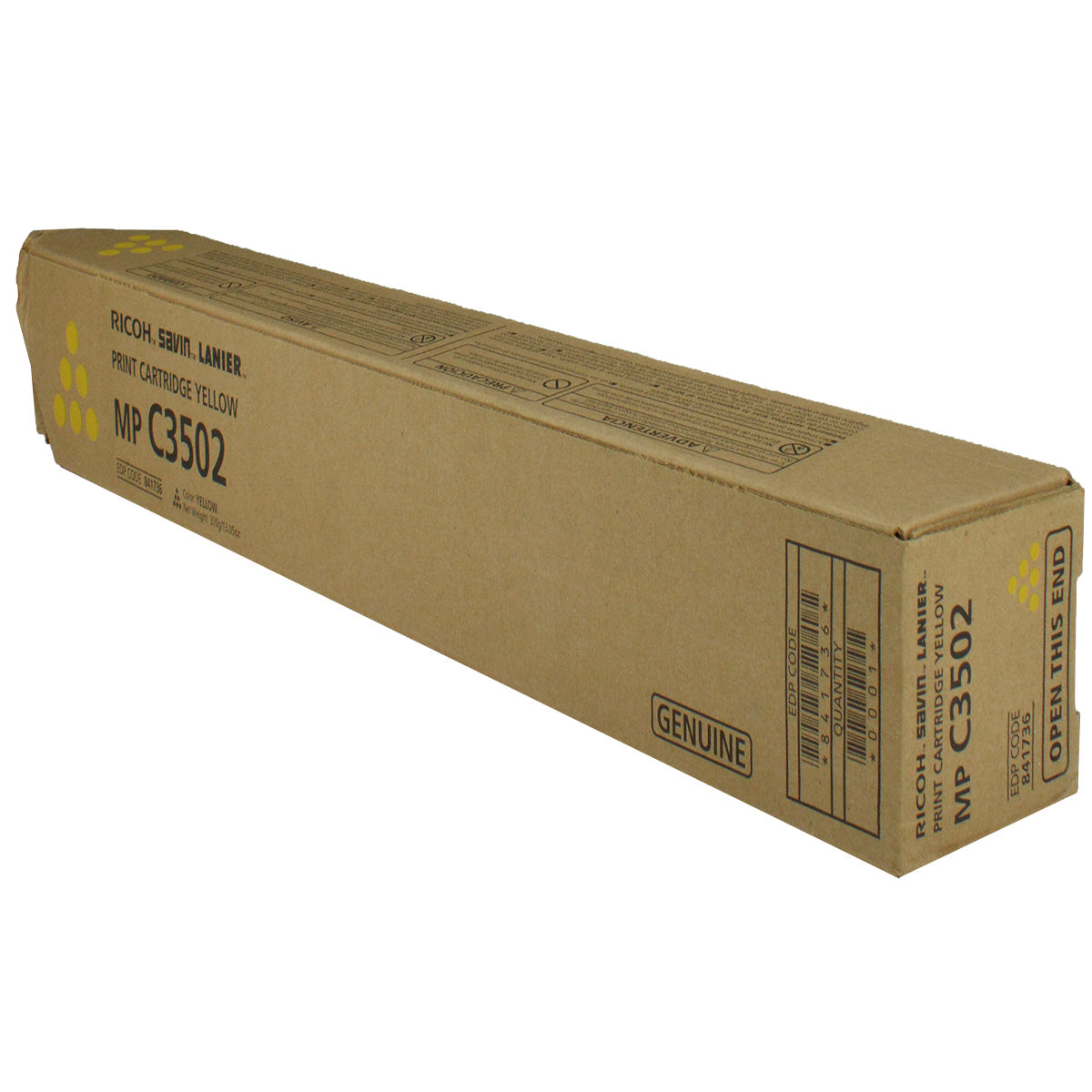 OEM Ricoh (841736) Toner Cartridge, Yellow, 18K Yield