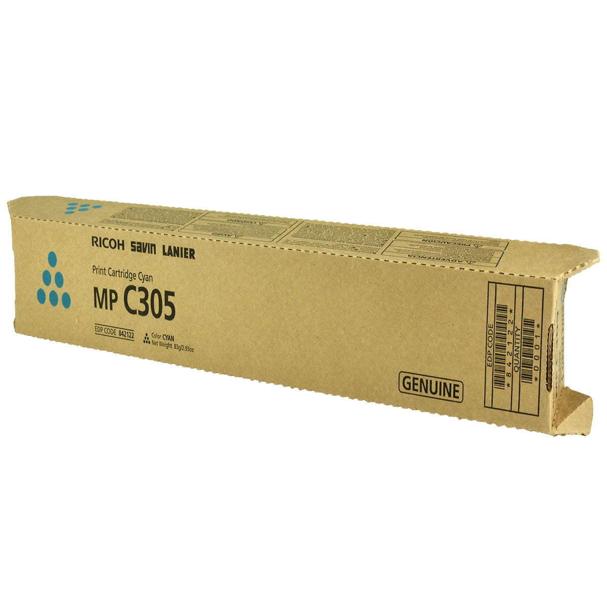 OEM Ricoh (842122) Toner Cartridge, Cyan, 4K Yield