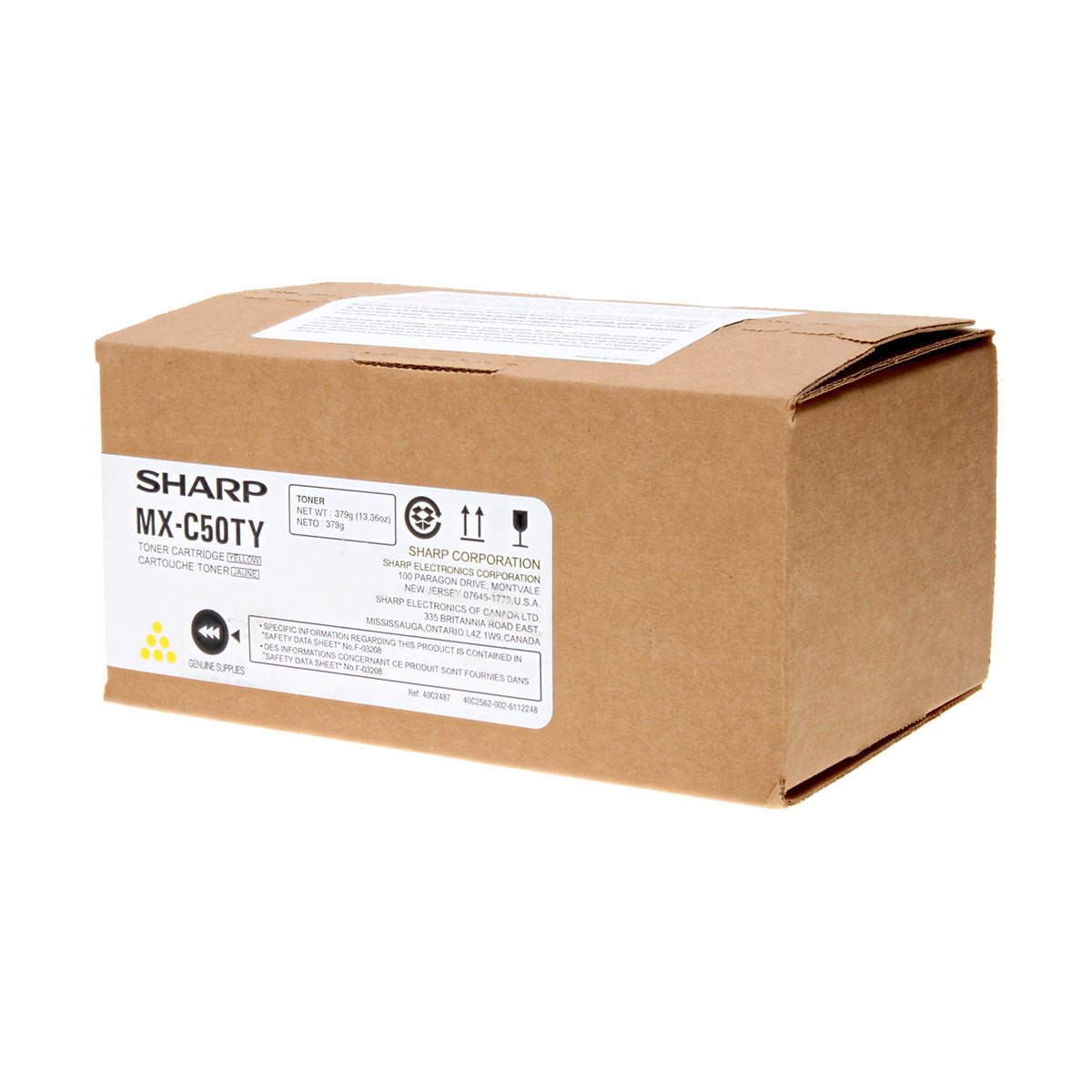 OEM Sharp (MX-C50TY) Toner Cartridge, Yellow, 13K Yield