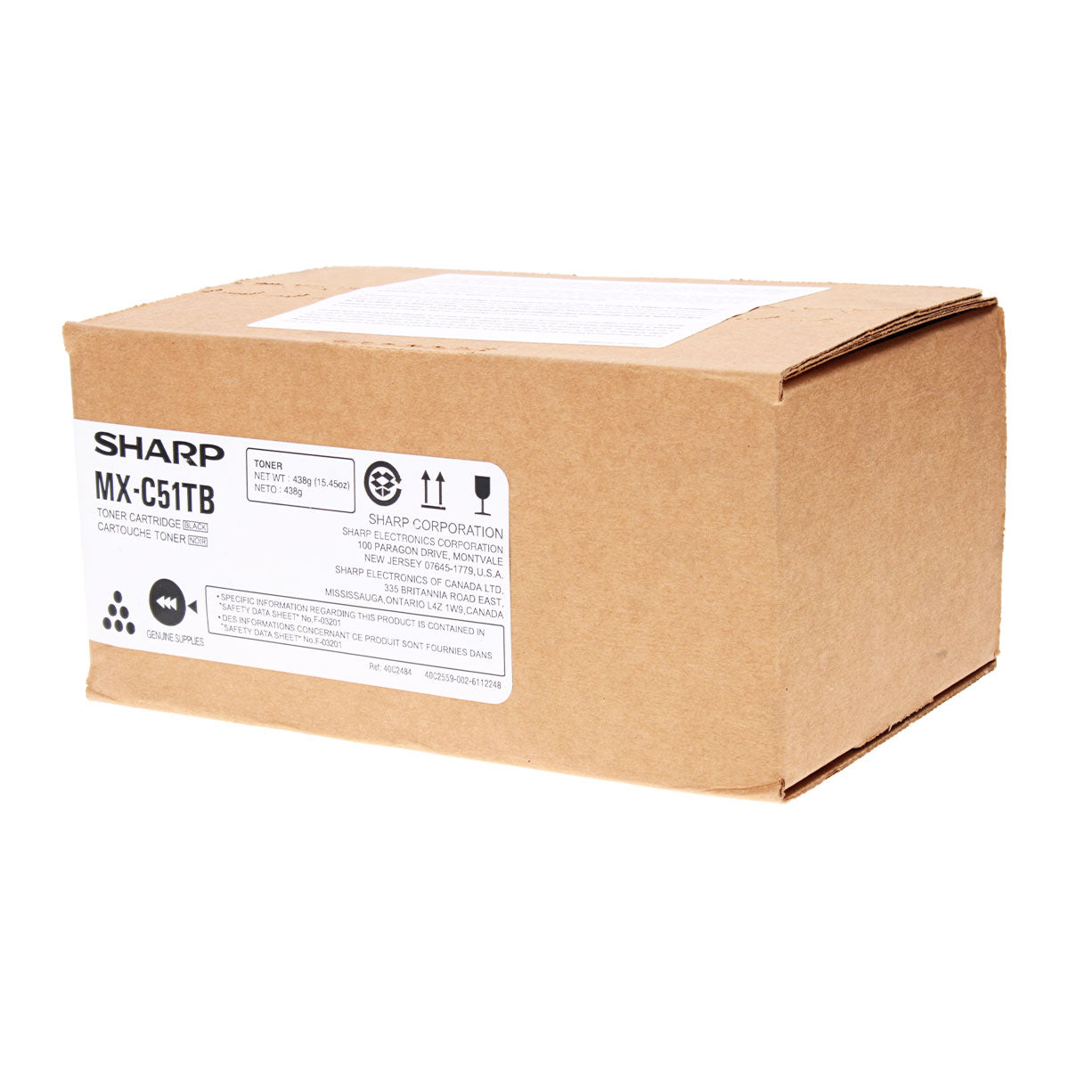 OEM Sharp (MX-C51TB) Toner Cartridge, Black, 16K Yield