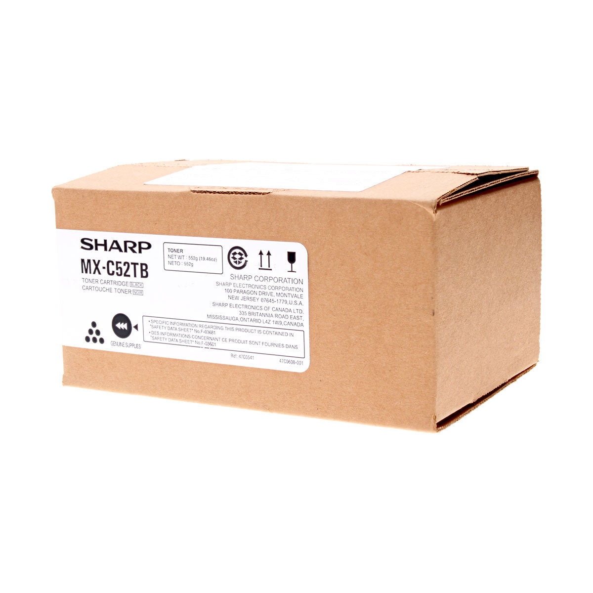 OEM Sharp . (MX-C52TB) Toner Cartridge, Black, 25K Yield