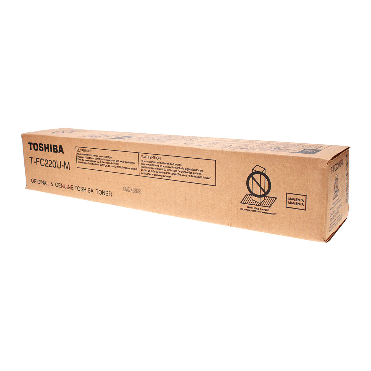 OEM Toshiba T-FC220U-M (TFC220UM) Toner Cartridge, Magenta, 38K Yield