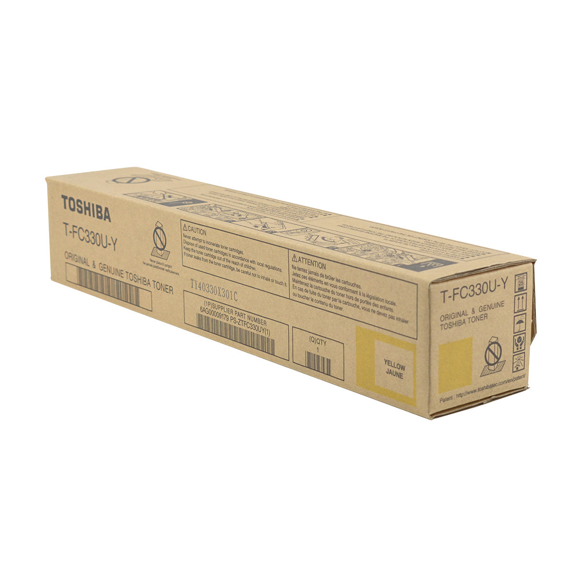 OEM Toshiba T-FC330U-Y (TFC330UY) Toner Cartridge, Yellow, 17.4K Yield