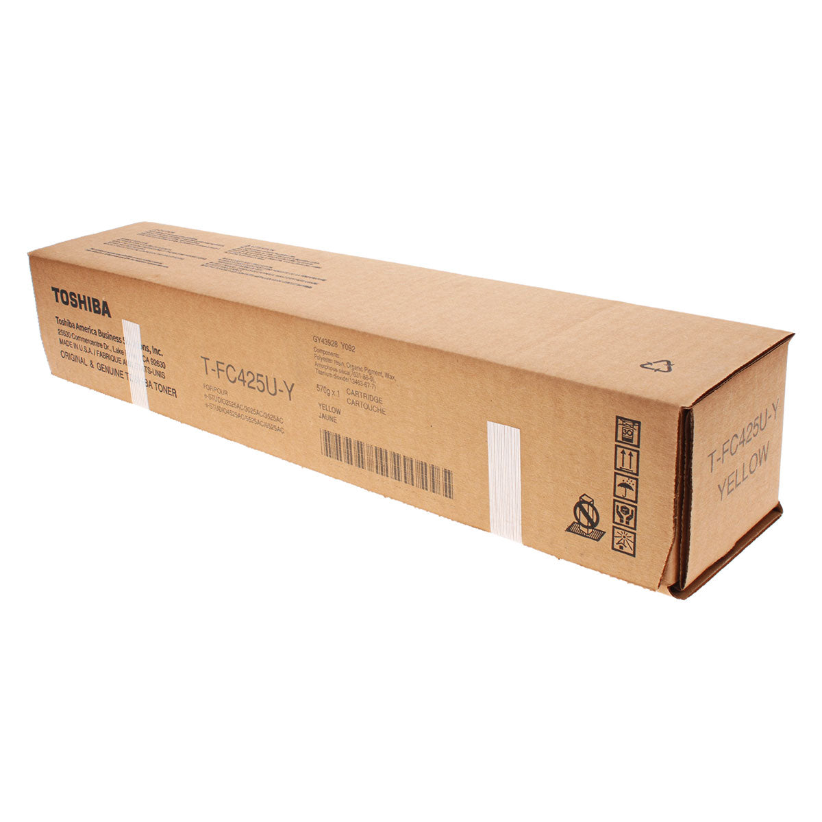 OEM Toshiba T-FC425U-Y (TFC425UY) Toner Cartridge, Yellow, 38K Yield